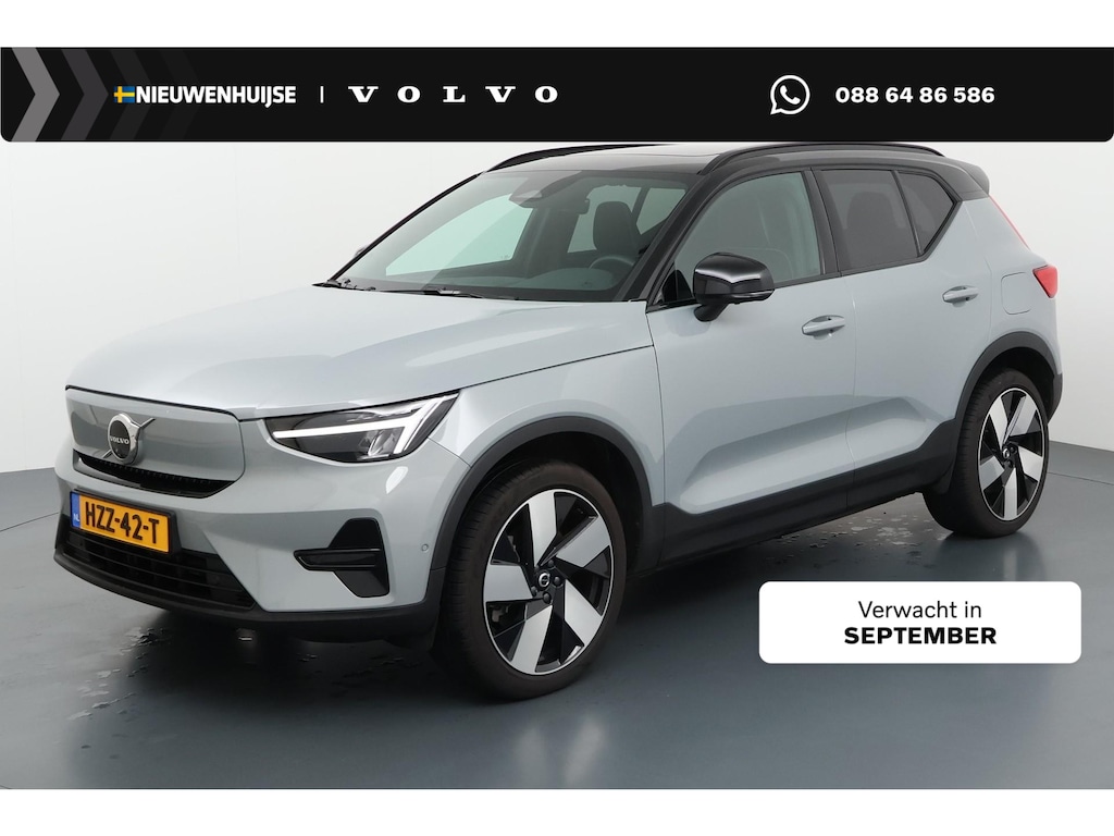 Volvo EX40 Single Motor Extended Range Ultra 82 kWh | SOH:100% | Trekhaak | Schuif/Kantel Panoramadak | 20" velgen | Warmtepomp | Stoel/Stuur verwarming | Keyless entry/start | Adaptive Cruise | 360° Camera | Harman/Kardon |