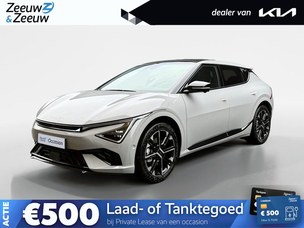 Kia EV6 GT-Line 84 kWh Panoramisch schuif-/kanteldak | Verwarmbare en geventileerde stoelen | V2L | Meridian Premium Sound System | 360 camera | Metallic lak | Fabrieksgarantie t/m 11-04-2033 + 3x 1 jaar* | NAP