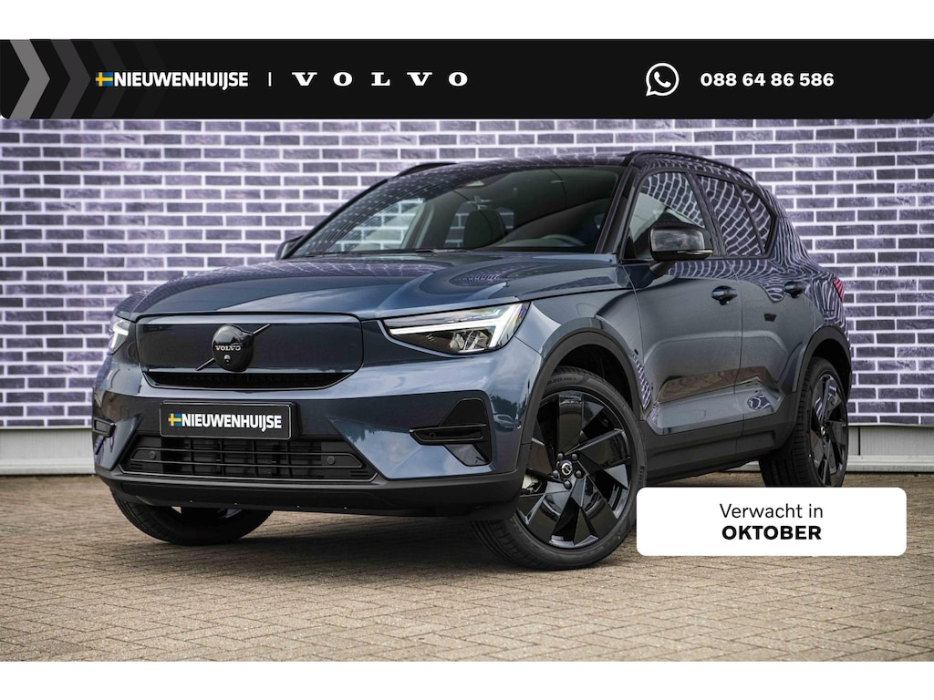Volvo EX40 Single Motor Ext. Range Ultra Black Edition | Europa | Harman Kardon audio | 20" | Schuif-/kanteldak | Getint Glas | Elektrische stoelverstelling | Nubuck bekleding | Adaptive Cruise Control | Dodehoekdetectie |
