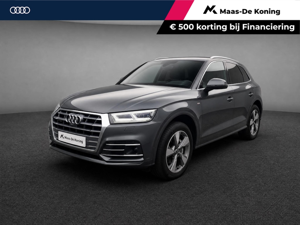 Audi Q5 50 TFSI e quattro S edition · Trekhaak · Adaptive Cruise Control · Apple/Android Car Play · Dodehoeksensoren · Stoelverwarming ·  Drive select · 360°Camera + Parkeersensoren ·
