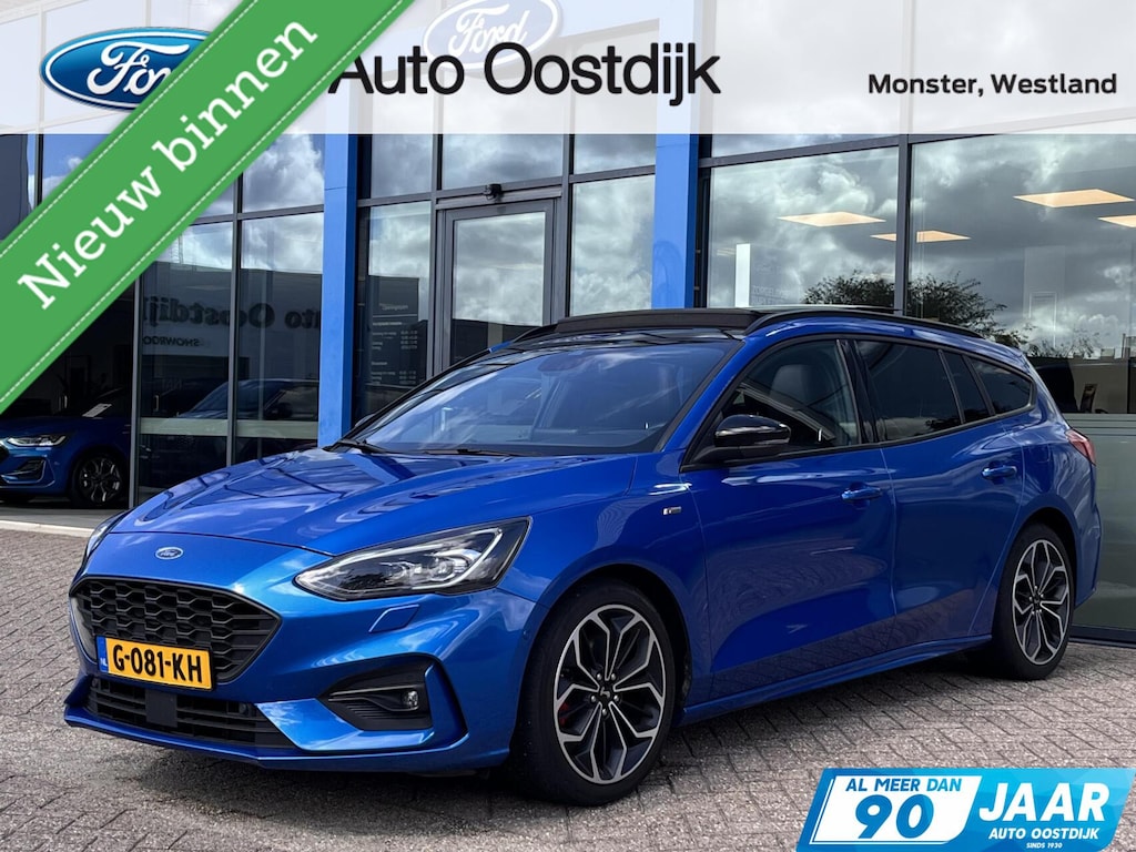 Ford Focus Wagon 1.5 EcoBoost ST Line 150PK Automaat Elek. Trekhaak Panodak Winterpack Adaptieve Cruise Camera Head-Up Navi Full-LED B&O Keyless Privacy Glass *Full-Options*
