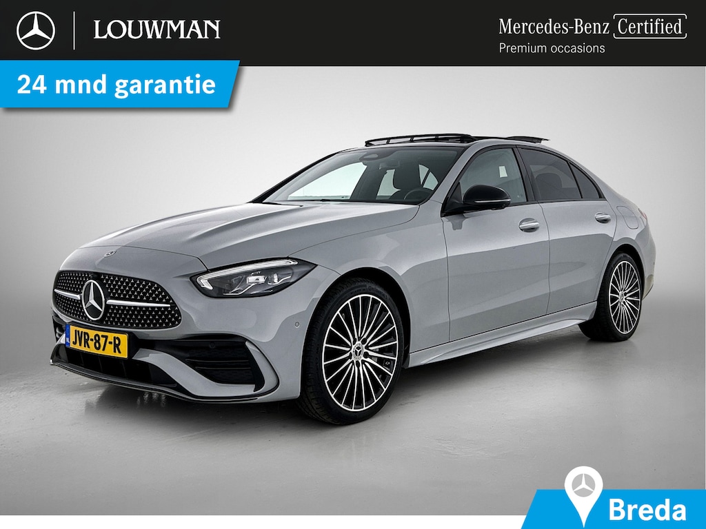 Mercedes-Benz C-klasse 300 e Business Solution AMG | Panoramadak | Trekhaak | 360° camera | Nightpakket | Multispaaks velgen | Inclusief 24 maanden MB Certified garantie voor Europa.