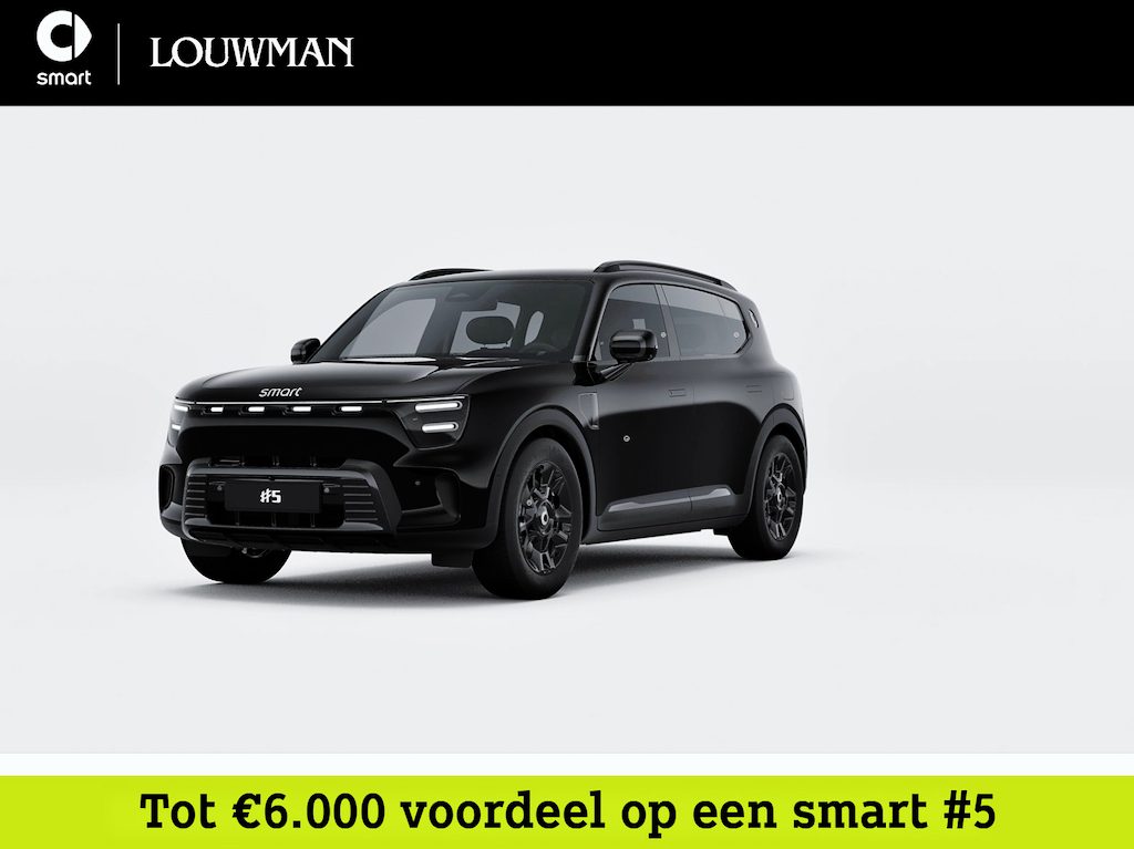smart #5 Pro+ Black Collection 100 kWh | Panoramisch dak | Memorypakket voorstoelen | CyberSparksLED | Adapt. Cruise control | 360°-camera | Anti-diefstal alarm |