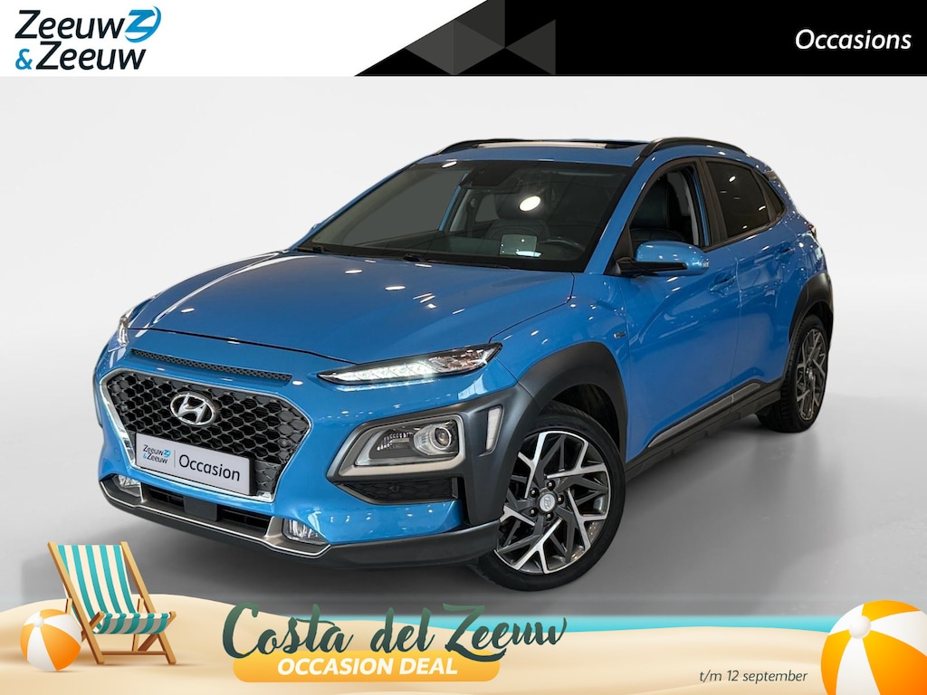 Hyundai Kona 1.6 GDI HEV Premium *Aut*Schuif/Kanteldak*Navi+Camera*Head-Up*Climate*Trekhaak