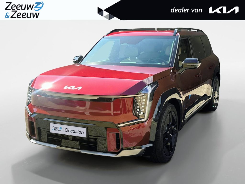 Kia EV9 GT-line AWD 99,8 kwh 7 zits | 385 PK | Geventileerde/verwarmde stoelen | Wireless Carplay & Android auto | 2.500 kg trekgewicht | Meridian | Fabrieksgarantie t/m 19-6-2033 +3x 1 jaar*  | NAP