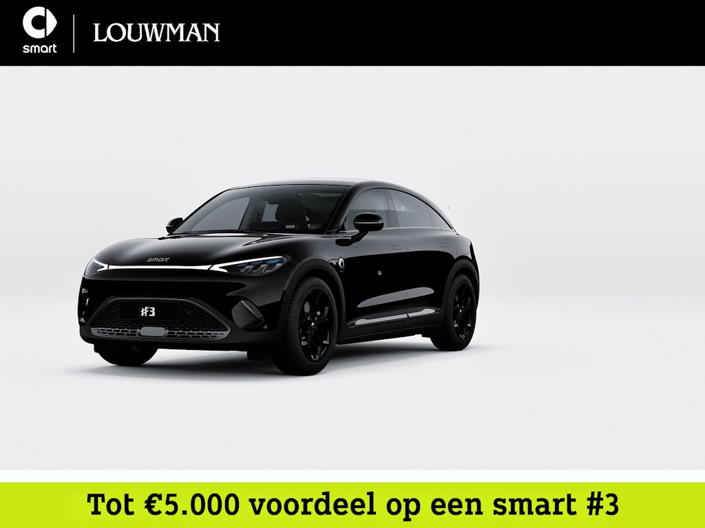 smart #3 Pro+ Black Collection 66 kWh | Panoramadak | Memorypakket voorstoelen | Sfeerverlichting 64 kleuren | Adapt. cruise control | Keyless entry | 360°-camera | Anti-diefstal alarm |