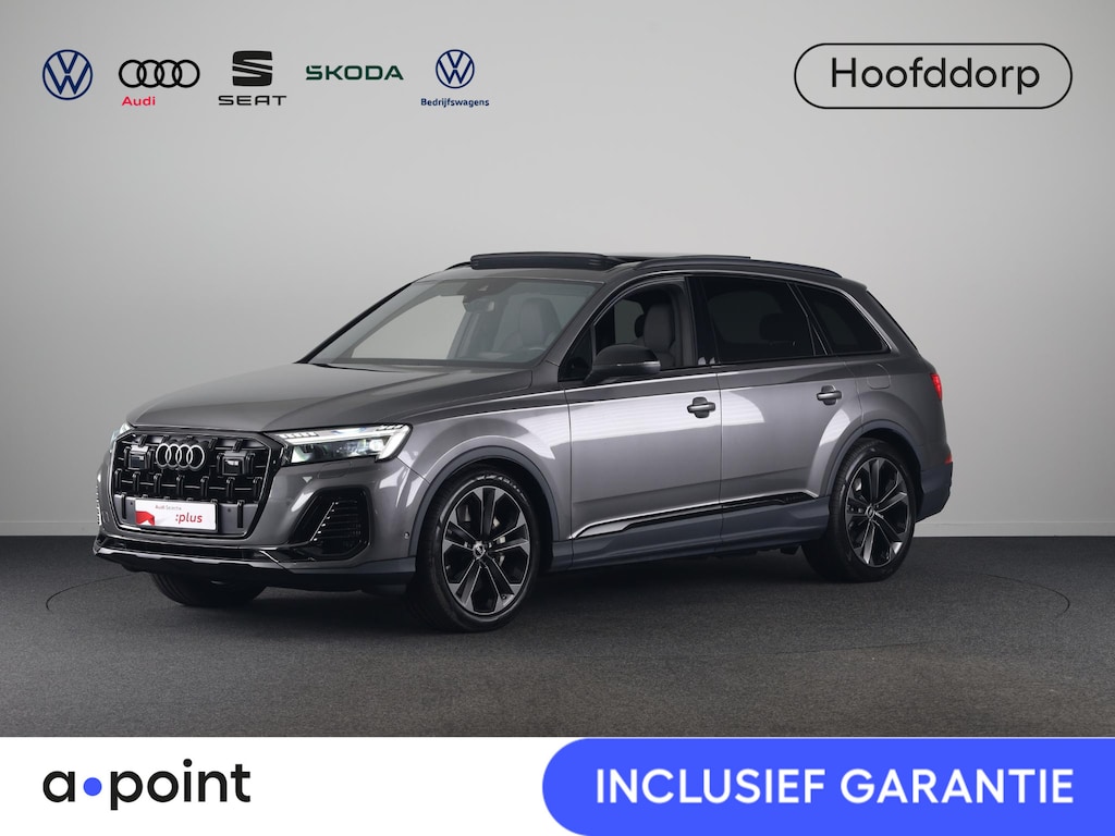 Audi Q7 55 TFSI e quattro Pro Line S 394 pk S-tronic | Verlengde garantie | Navigatie | Panoramadak | Elektr. trekhaak | Laserlicht | Luchtvering | Lederen bekleding | B&O Soundsystem | Vierwielbesturing |