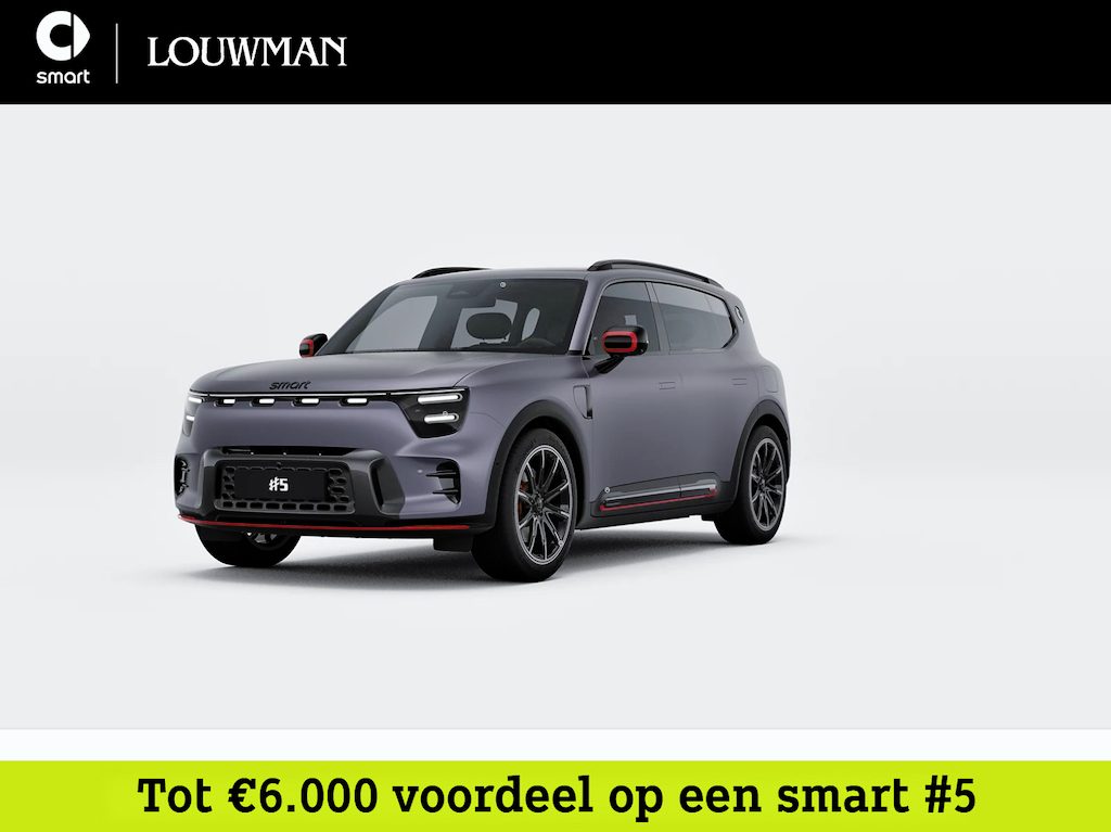 smart #5 Brabus 100 kWh | Panoramisch dak | 13-inch OLED passagiersscherm | Sennheiser®-audiosysteem | Anti-diefstal alarm | Augmented Reality head-up display |