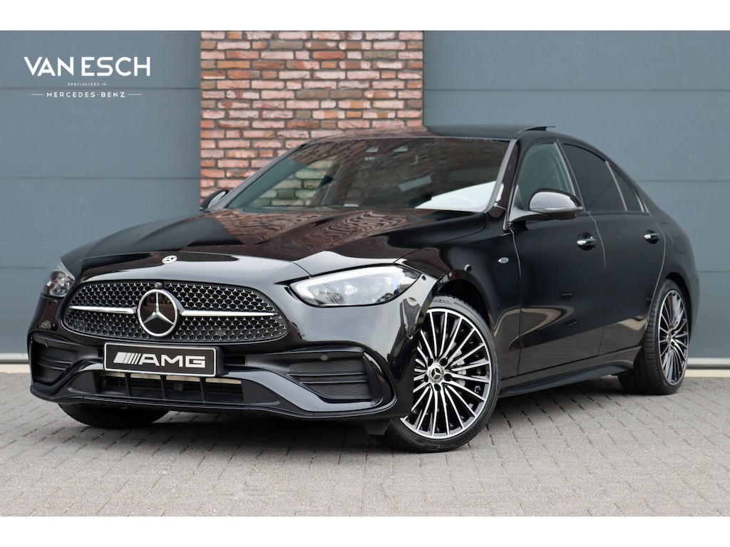 Mercedes-Benz C-klasse 400 e 4MATIC AMG Line | Distronic+ | Panoramadak | Nappa Leder | Burmester | Memory | Digital Light | HUD | Verwarmd Stuurwiel | Keyless Go | Surround Camera |