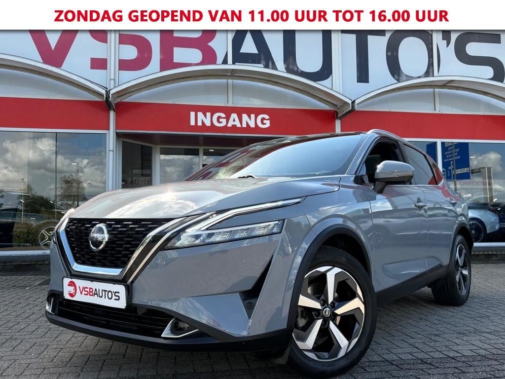 Nissan Qashqai 1.3 MHEV AUT. 158PK TEKNA+ NARDO-GREY LEER PANO-DAK NAVI 360-CAMERA HEAD-UP CARPLAY AIRCO LMV PDC