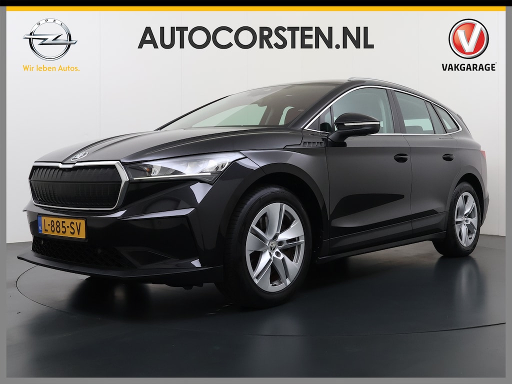 Skoda Enyaq iV 80 204PK Warmtepomp Trekhaak SOH 92% Camera 3-Zone Ecc Stoel+Stuur+Achterbankverwarming Navi Apple Carplay Android Auto P-Assist Pdc Lmv Led Isofix Cruise Control Keyless-go Rijstrooksensor met correctie 1.000KG Trekgewicht 1e Eigenaar Origineel Nederlandse Auto
