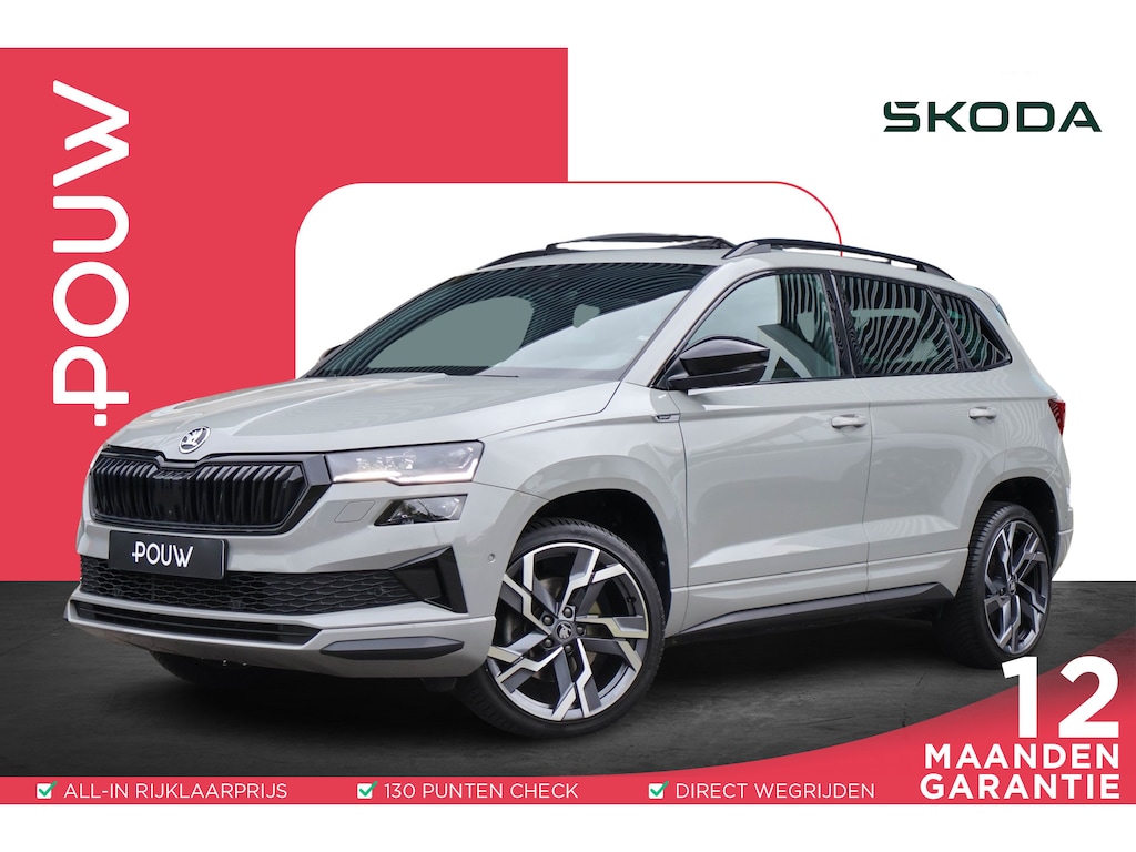Skoda Karoq 1.5 TSI 150pk DSG ACT Sportline Business | Panoramadak | Trekhaak | All Seasonbanden  | Stoelverwarming | Rondomzicht Camera | Keyless