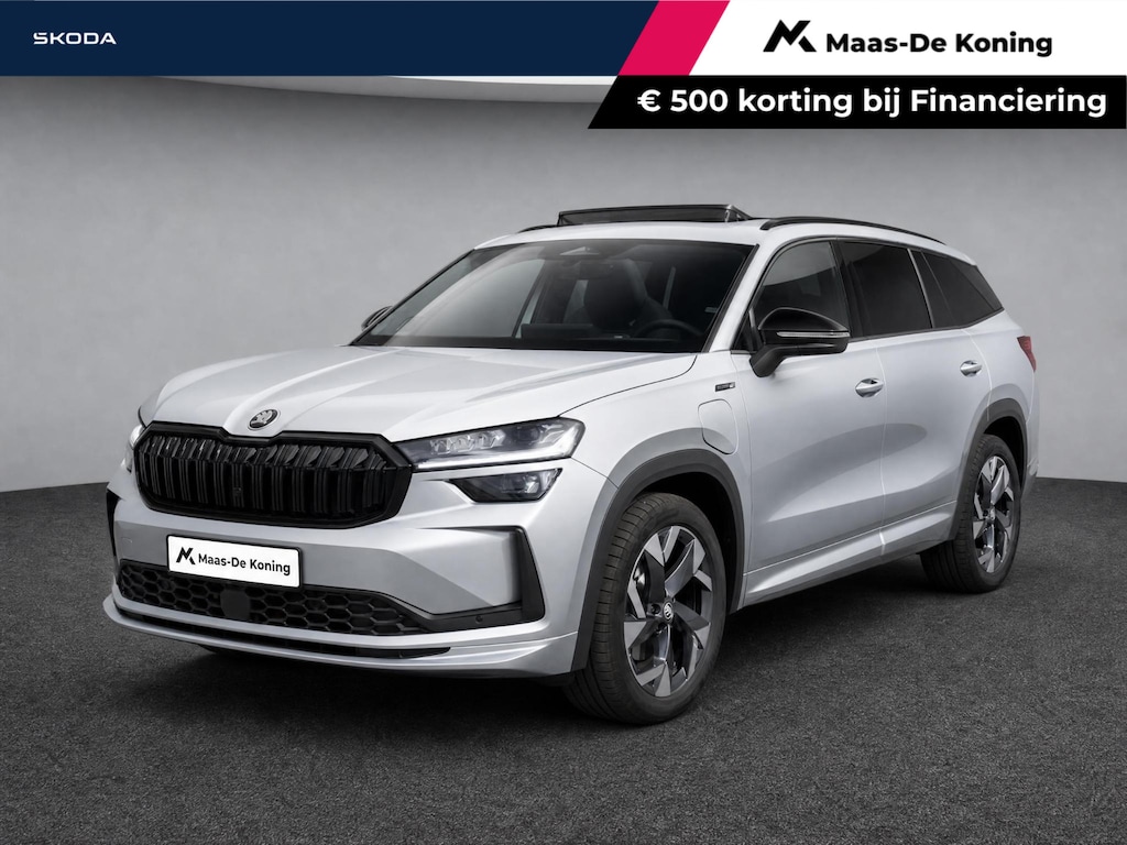 Skoda Kodiaq 1.5 TSI 204pk DSG PHEV Sportline Business · Trekhaak Wegklapbaar · Panoramadak · Camera  · Elek. Voorstoel · Apple/Android Car Play · 19'' Inch · Garantie t/m 24-06-2030 of 100.000km