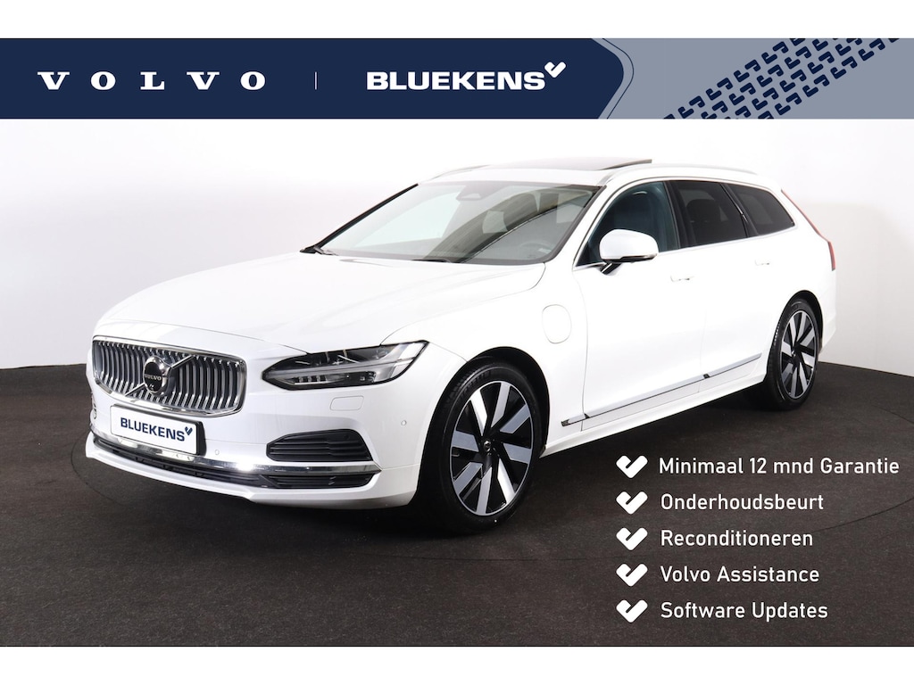 Volvo V90 T6 Recharge AWD Plus Bright - Panorama/schuifdak - IntelliSafe Assist & Surround - 360º Camera - Bowers & Wilkins audio - Adaptieve LED koplampen - Verwarmde voorstoelen, stuur & achterbank - Parkeersensoren voor & achter - Elektr. bedienb. voorstoelen met geheugen - Extra getint glas - Inklapbare trekhaak - 19' LMV