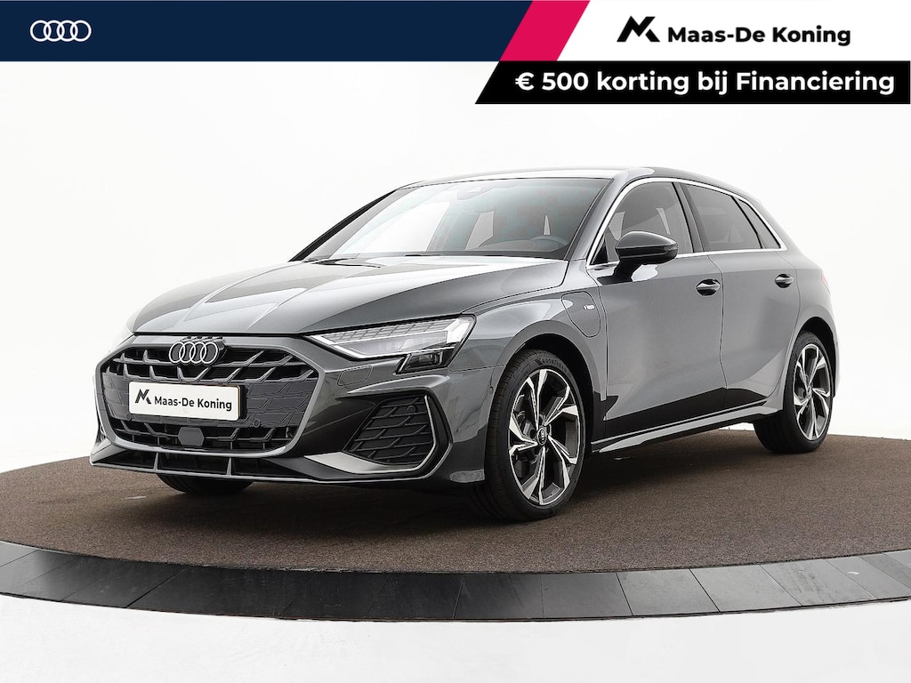 Audi A3 Sportback 40 TFSIe 204PK S-tronic S Line · Camera ·Apple/Android Car Play · Keyless · Navigatie · P-Sensoren · Elek. Achterklep · 18'' Inch · Garantie t/m 25-05-2029 of 80000km.