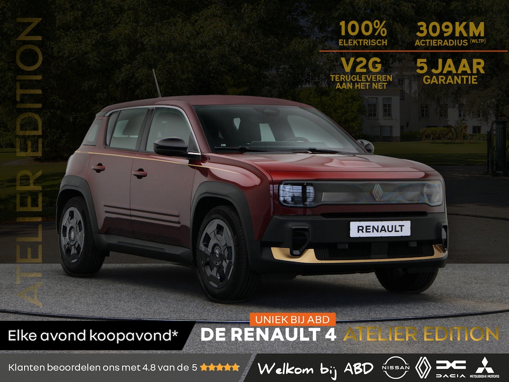 Renault 4 Atelier Edition urban range 40 kWh | Uniek bij ABD | Lederen bekleding | Gouden accenten | v.a. €282,- in Relax Plan |