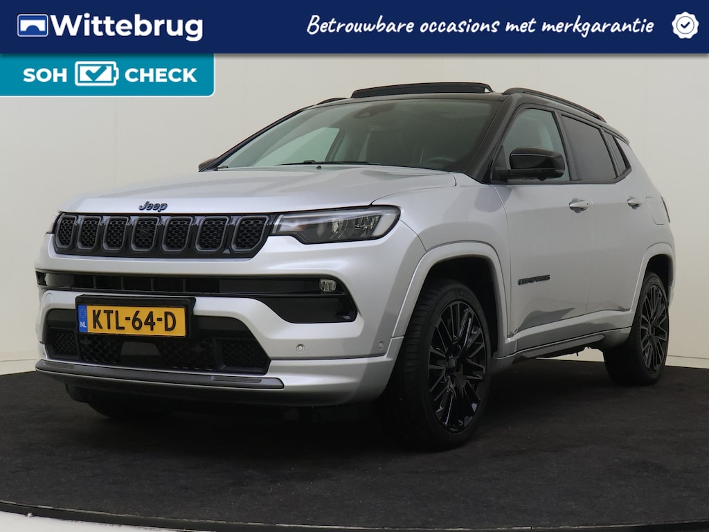 Jeep Compass 4xe 240PK Plug-in Hybrid Electric S Schuif/Kanteldak | Parkeerhulp | Leder | Camera | Apple Carplay | Keyless | YP