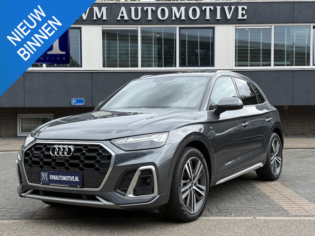 Audi Q5 55 TFSI e S edition S-LINE BINNEN + BUITEN |LUCHTVERING| ELEKTRISCHE TREKHAAK| 360 CAMERA| PANO| DODE HOEK SENSOR| ELEK. STOELEN | MATRIX| RECENT NOG ONDERHOUD GEHAD|