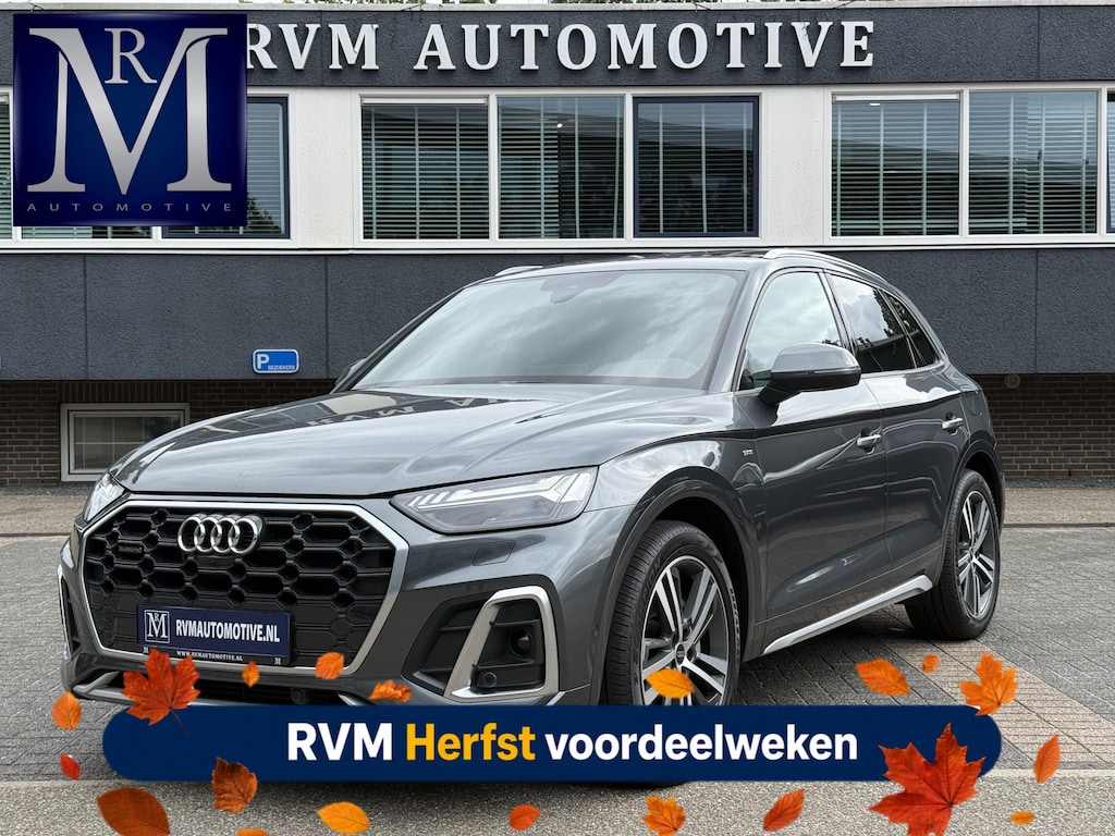 Audi Q5 55 TFSI e S edition PHEV| VAN: 48.900,- VOOR: 44.877,- UW HERFSTVOORDEEL: 4.023,- S-LINE BINNEN + BUITEN |LUCHTVERING| ELEKTRISCHE TREKHAAK| 360 CAMERA| PANO| DODE HOEK SENSOR| ELEK. STOELEN | MATRIX| RECENT NOG ONDERHOUD GEHAD|