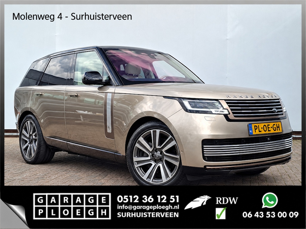 Land Rover Range Rover P510e SV PHEV 4WS 4xMassage Chauffeurspakket Signature Trekhaak Zonsondergang Goud Meridian