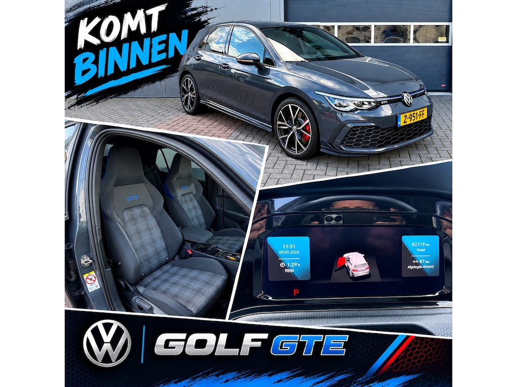 Volkswagen Golf 1.4 eHybrid 245pk GTE ,SOH 91%. ACC, PDC, Virtual cockpit,Navi, DAB+ , Carplay , etc .