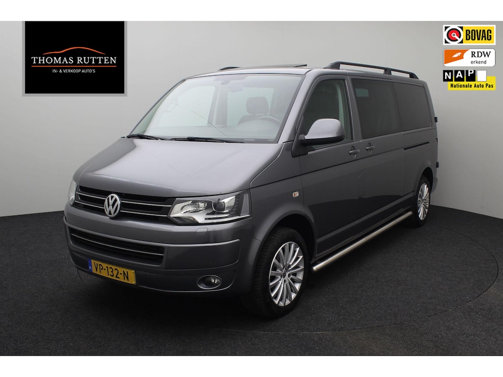 Volkswagen Transporter 2.0 TDI BM L2H1 DC 2015 FULL OPTION | NAP | Schuif kanteldak | LED Xenon | Navigatie | Standkachel | Dubbel cabine | Cruise control | PDC | Lederen bekleding | Lichtmetaal 18 inch | Dubbele schuifdeur |