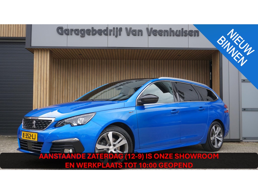 Peugeot 308 SW 1.2 PureTech 131pk GT-Line Pano.Dak Leder/Alcantara 17inch LM Trekhaak Keyless *NL auto* Blue Vertigo Metallic
