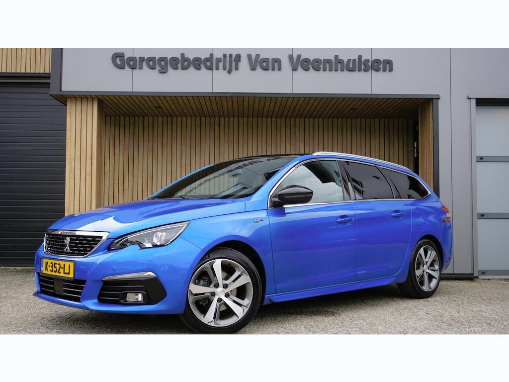 Peugeot 308 SW 1.2 PureTech 131pk GT-Line Pano.Dak Leder/Alcantara 17inch LM Trekhaak Keyless *NL auto* Blue Vertigo Metallic