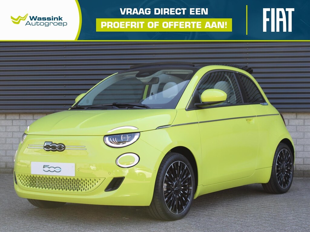Fiat 500C La Prima Cabrio 42kWh I Navigatie I Adaptive Cruise Control I Camera I Parkeersensoren Voor en Achter I Lichtmetalen Velgen 17 Inch | JBL |