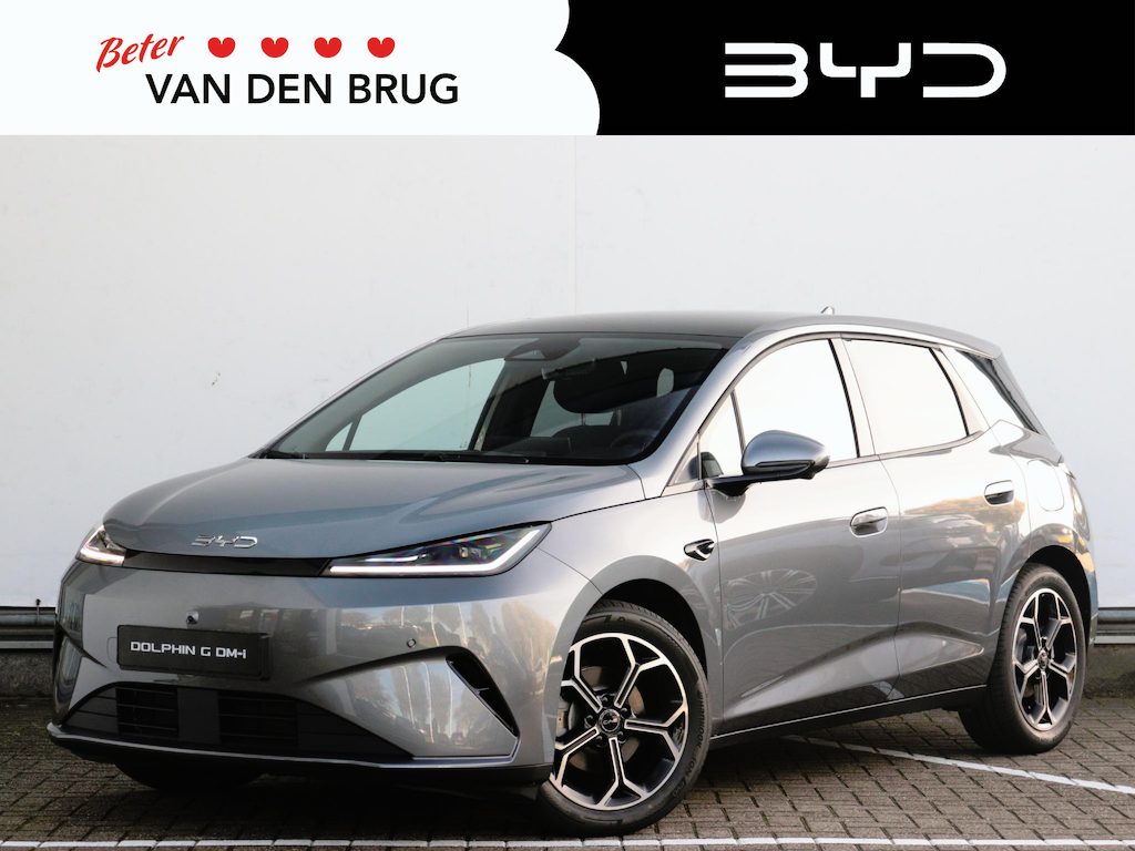 BYD Dolphin G 1.5L DM-i Comfort | 105km elektrisch | Panoramadak | 360 Camera | HUD | Stoel en Stuurverwarming | Time Grey |