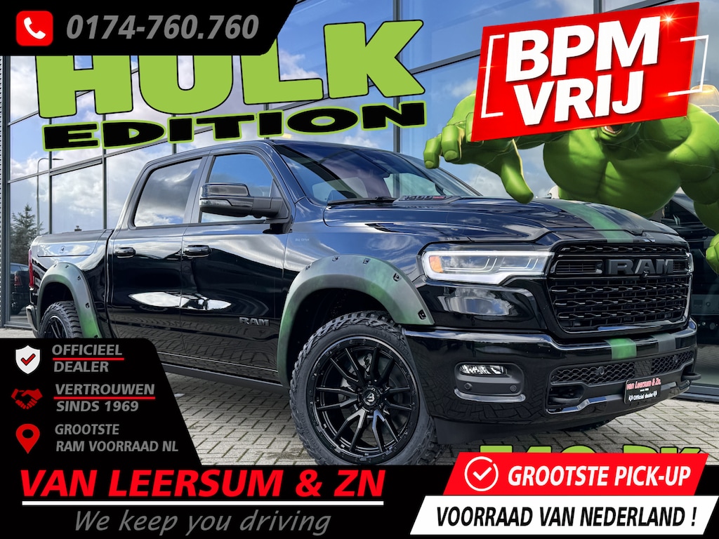 Dodge Ram 1500 Limited HULK Edition | 3 jaar garantie | Pano | Harman Kardon | 22" | Flares | Passenger screen
