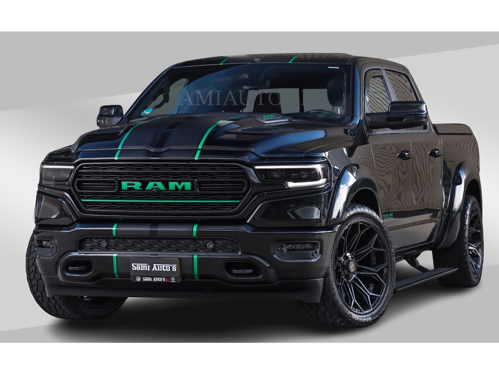 Dodge Ram HULK PACK | LIMITED 5.7 V8 HEMI | HUD | WIDE BODY | BREDE WIELEN | STRIPING | LUCHTVERING | BLAK ON BLACK | BOM VOL | CREW CAB | DUBBELE CABINE 5 PERSOONS | DC |