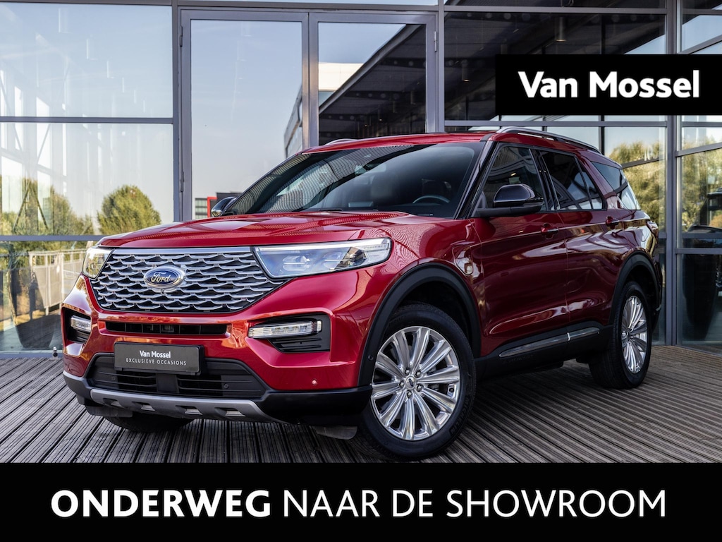 Ford Explorer 3.0 V6 ECOBOOST | PHEV | PLATINUM | 7-ZITTER | PANORAMA/SCHUIF-KANTELDAK | B&O | ADAPTIVE CRUISE CONTROL | APPLE CARPLAY | STOELMEMORY | LUCID RED | BTW |