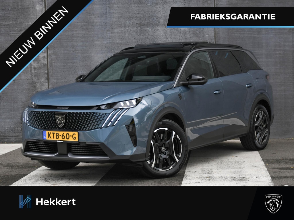 Peugeot 5008 GT 1.6 Plug-in Hybrid 195pk Automaat 7-Persoons PANO-DAK | ADAP. CRUISE | ELEK. ACHTERKLEP | 360 CAMERA | ADAP. CRUISE | STOEL/STUURVERWARMING