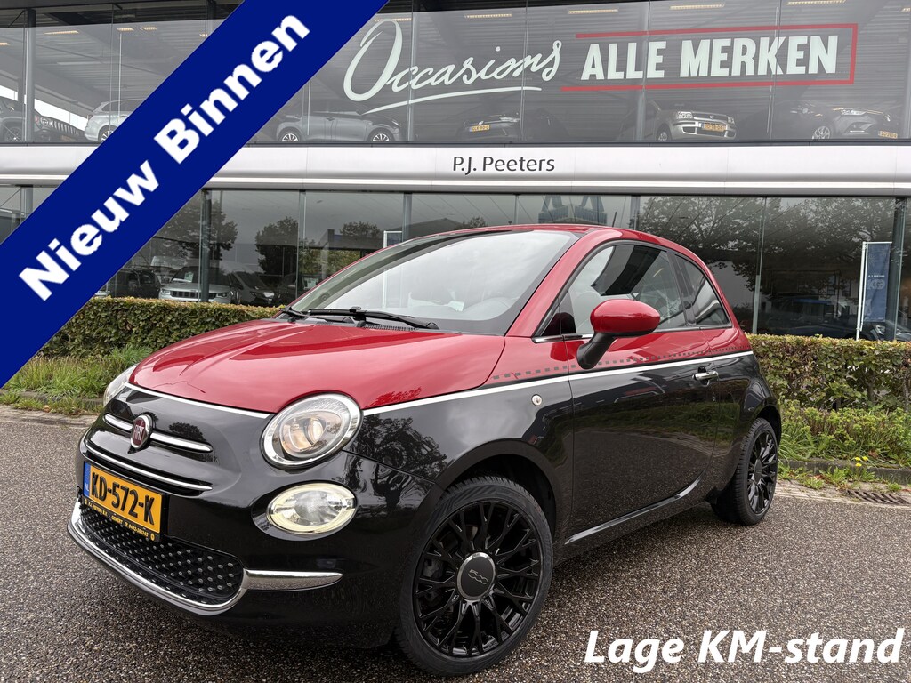 Fiat 500 0.9 TwinAir Turbo Lounge Bi Colore - Panoramadak - Airco - Navigatie - Parkeersensor achter - Bluetooth - Elektrische ramen - All season -  Licht metalen velgen 16 inch - Centrale vergrendeling met afstandsbediening - LED dagrij Stuur leder - Stuur multifunctioneel