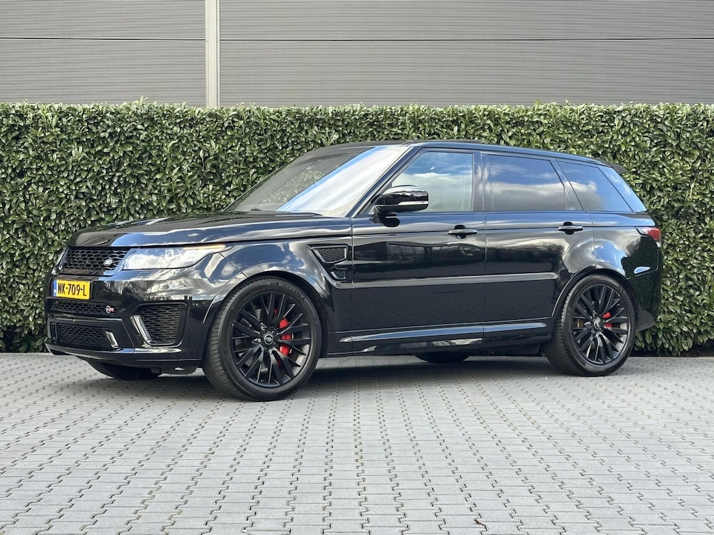 Land Rover Range Rover Sport 5.0 V8 Supercharged SVR, PANORAMADAK, MERIDIAN SOUND, CARBON, LEDER, ALCANTARA HEMEL, NAVIGATIE, LANE ASSIST, CRUISE CONTROL, CLIMATE CONTROL, BLIND SPOT, CAMERA, STOEL/STUURVERWARMING, ACHTERBANK VERWARMD, LICHTMETAAL 22"
