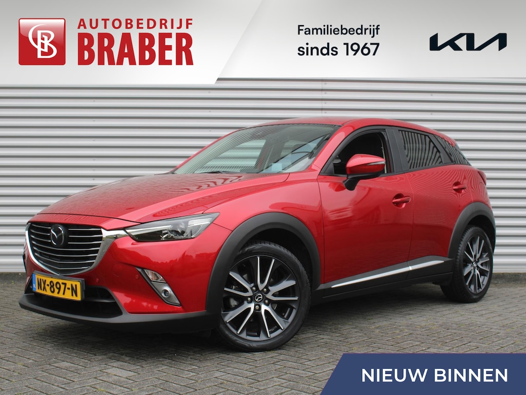 Mazda CX-3 2.0 SkyActiv-G 120 GT-M | Stuur-/stoelverwarming | Leer | Dodehoek detectie | Camera | Bose | HUD | LED | 18" LM | Cruise adapt. | Navi | Clima |