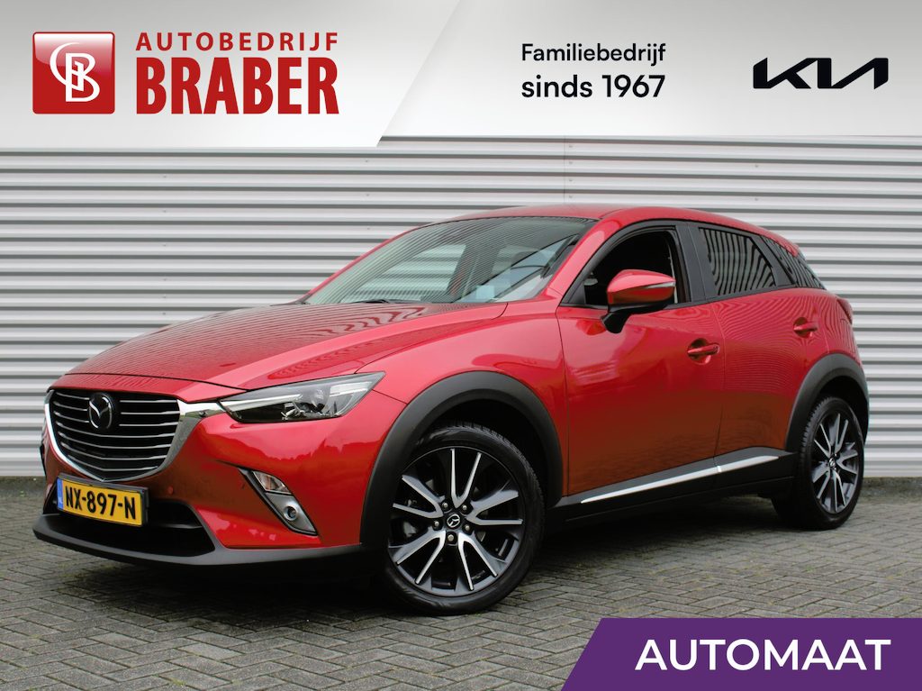 Mazda CX-3 2.0 SkyActiv-G 120 GT-M | Stuur-/stoelverwarming | Leer | Dodehoek detectie | Camera | Bose | HUD | LED | 18" LM | Cruise adapt. | Navi | Clima |