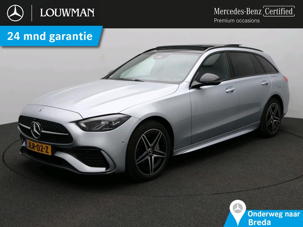 Mercedes-Benz C-klasse Estate 300 e Business Solution AMG AMG Line | Night Pakket | Panorama Schuif-Kanteldak | Parkeerpakket met 360°-camera | Alarm Klasse 3 Inclusief 24 maanden Mercedes-Benz Certified garantie voor Europa.