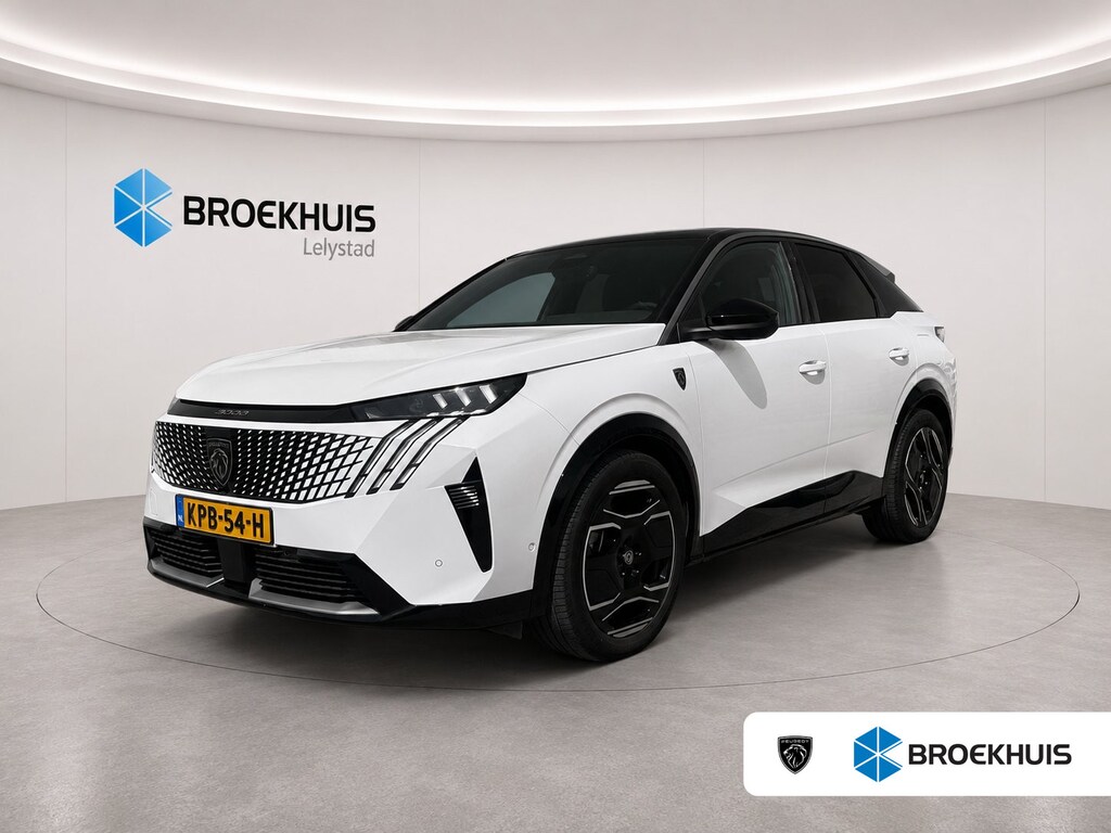 Peugeot E-3008 73KWH GT AVANTAGE 214PK / NAVI / LEDER / CLIMA / FULL-LED / 20" LMV / KEYLESS / WARMTEPOMP / 360° CAMERA / ADAPT. CRUISECONTROL / WINTERPAKKET / NIEUWSTAAT !!
