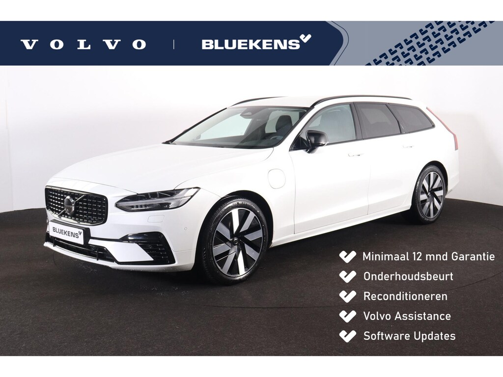 Volvo V90 T6 Recharge AWD Plus Dark - IntelliSafe Assist & Surround - 360º Camera - Adaptieve LED koplampen - Verwarmde voorstoelen, stuur & achterbank - Parkeersensoren voor & achter - Elektr. bedienb. voorstoelen met geheugen - Extra getint glas - Inklapbare trekhaak - 19' LMV
