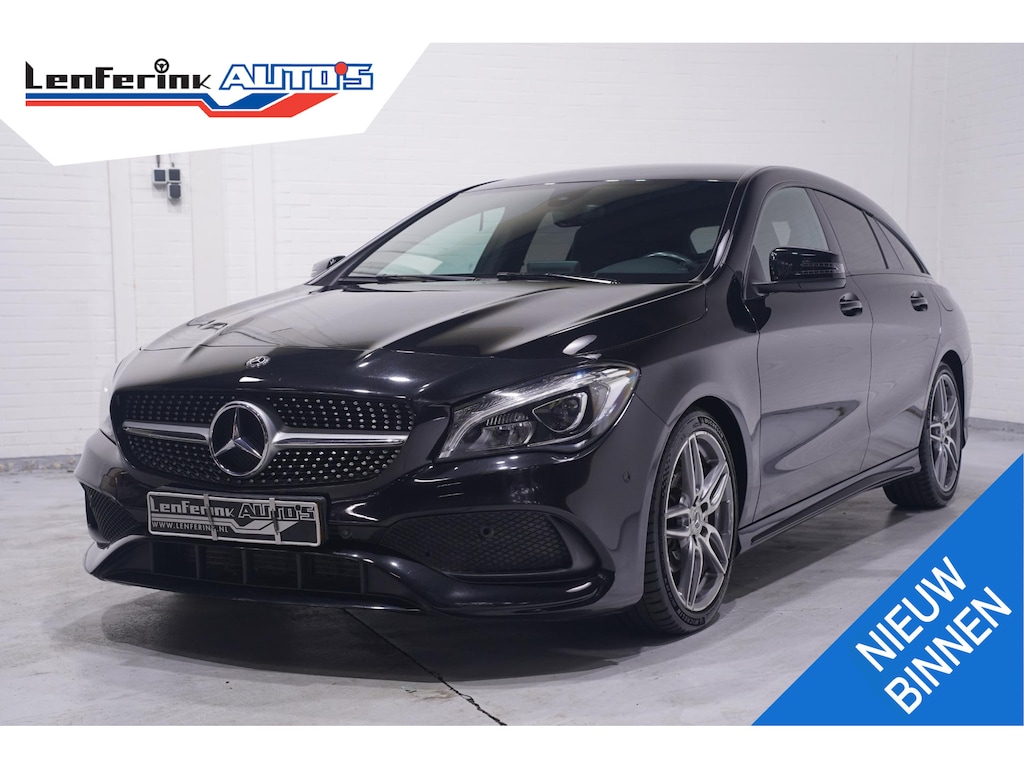 Mercedes-Benz CLA Shooting Brake 180 Business Solution AMG NL-auto NAP navigatie half lederen sportstoelen 18"-lmv apple-carplay led-verlichting PDC v+a schakelflippers aan het stuur cruise-controle private-glas Climatic bleutooth stoel-verwarming