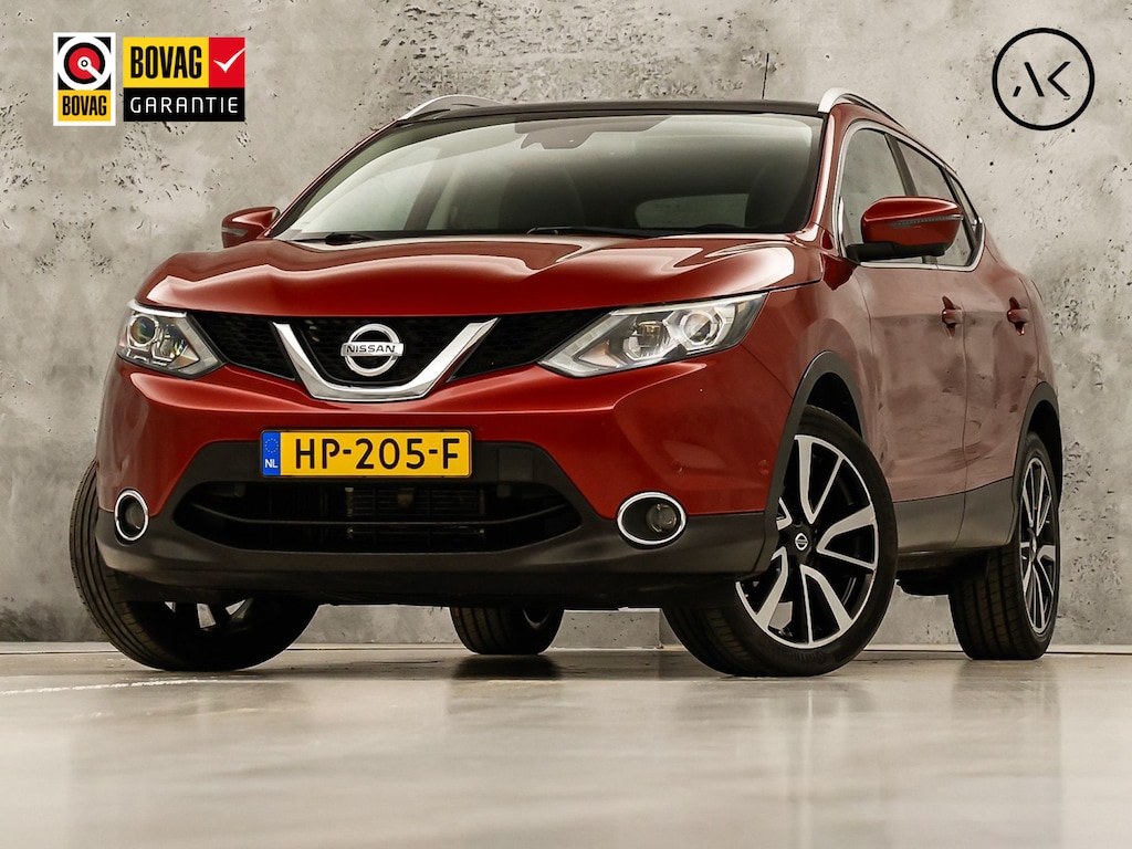 Nissan Qashqai 1.2 Tekna Automaat (PANORAMADAK, NAVIGATIE, LEDER, 360 CAMERA, STOELVERWARMING, SPORTSTOELEN, GETINT GLAS, TREKHAAK, CRUISE, NIEUWSTAAT)