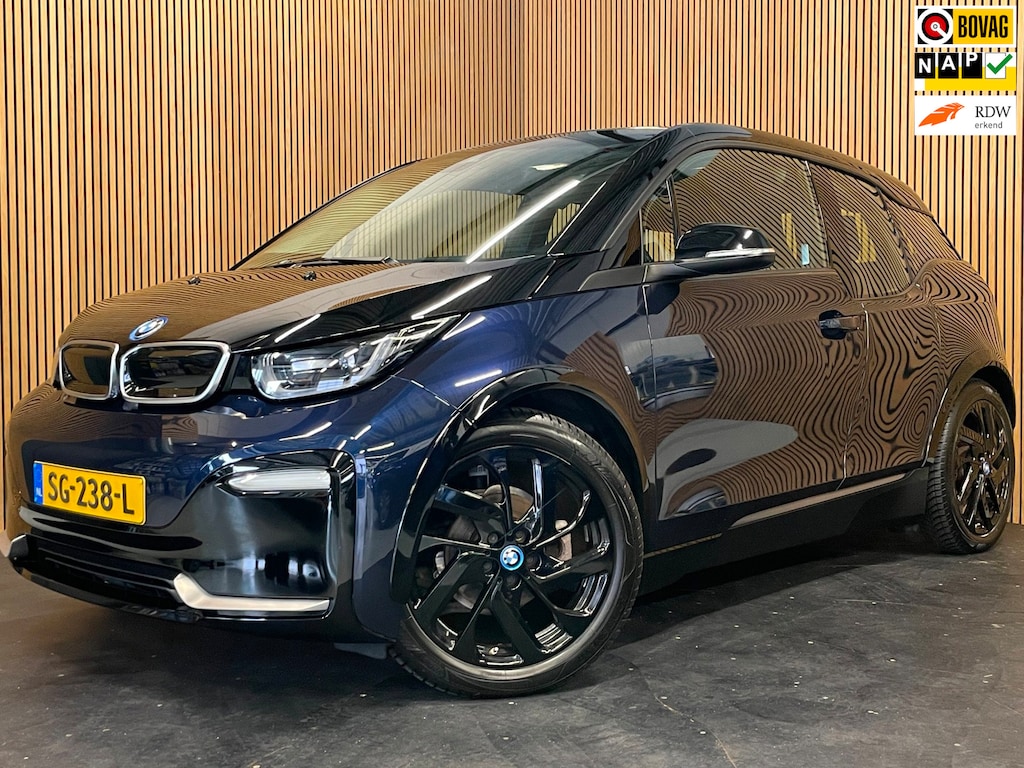 BMW i3 S iPerformance 94Ah 33 kWh|92% SOH|GROTE ACCU|BLACK&BLUE|ACC|CARPLAY|CAMERA|AUTOMAAT|STOELVERWARMING|LANE-ASSIST|NAVIGATIE|