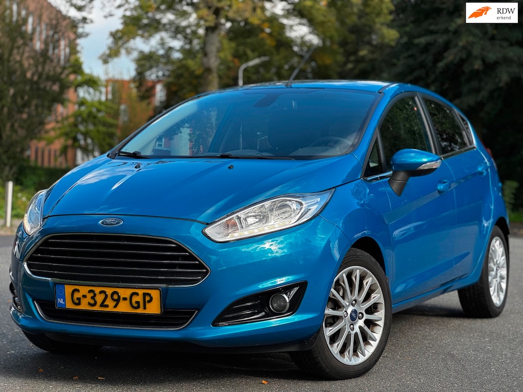 Ford Fiesta 1.0 EcoBoost Titanium|HALFLEDER|LED|5DEURS|AIRCO|ELEKRAMEN|2XSLEUTELS|BOEKJES