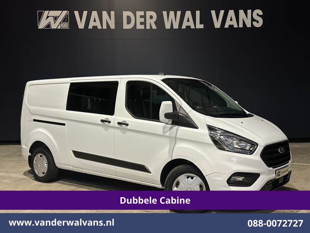 Ford Transit Custom 2.0 TDCI 131pk Automaat L2H1 Dubbele Cabine Euro6 6-Zits | Airco | Camera | Navigatie | LED | Apple Carplay Adaptieve Cruisecontrol, Android Auto, Trekhaak, Verwarmde Voorruit, Parkeersensoren, Bijrijdersbank, Achterklep