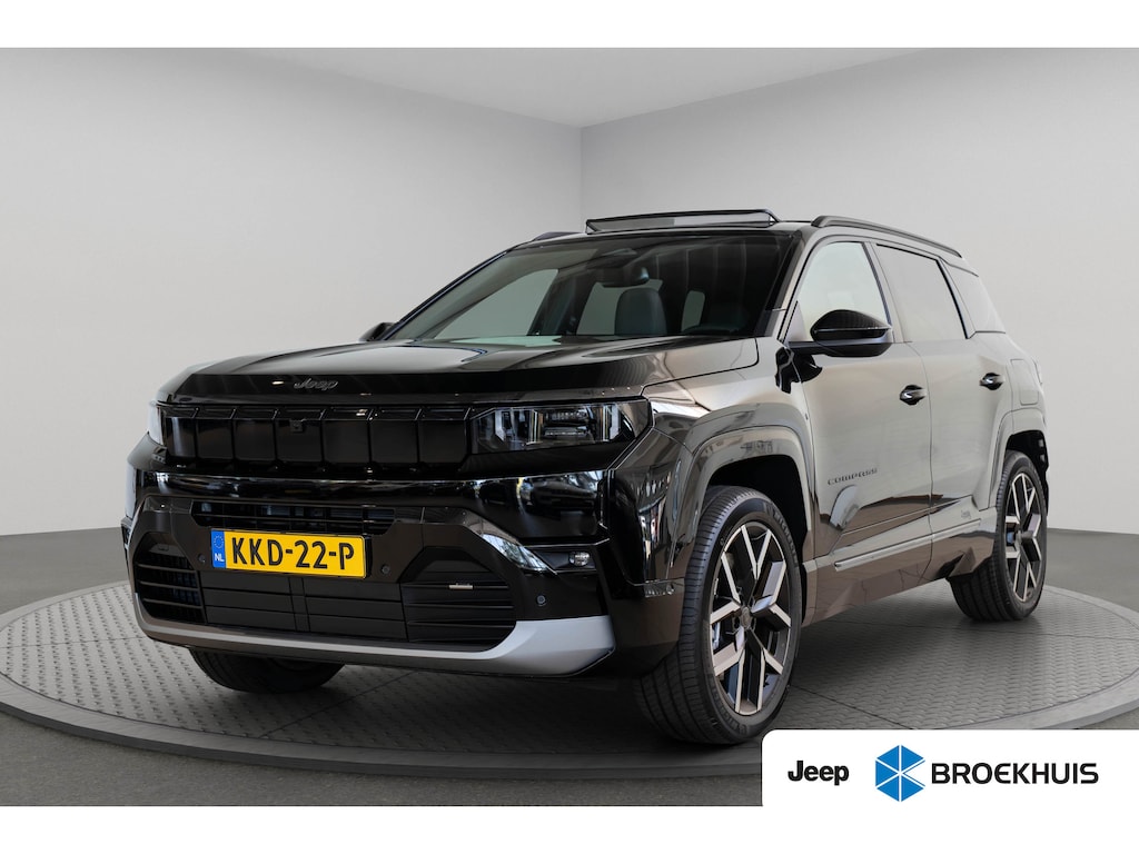 Jeep Compass 1.6 e-Hybrid Plug-In First Edition | Tot 8 Jaar Garantie | Lederen Bekleding | Schuif-Kanteldak | Camera | Keyless | LED | Stoelverwarming & Massage |