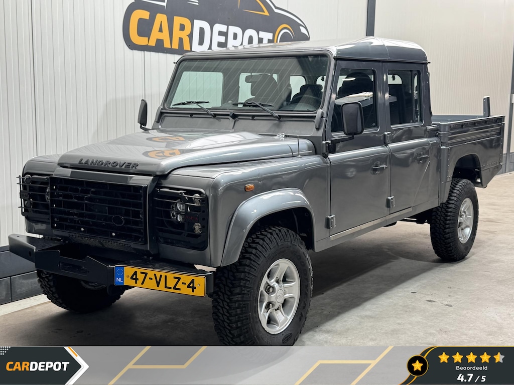 Land Rover Defender 2.4 TD 130" S Crew Cab Rondom Led, alle vloeistoffen vervangen, nieuwe motor, Grijs kenteken, Aircom koppeling massavliegwiel nieuw.