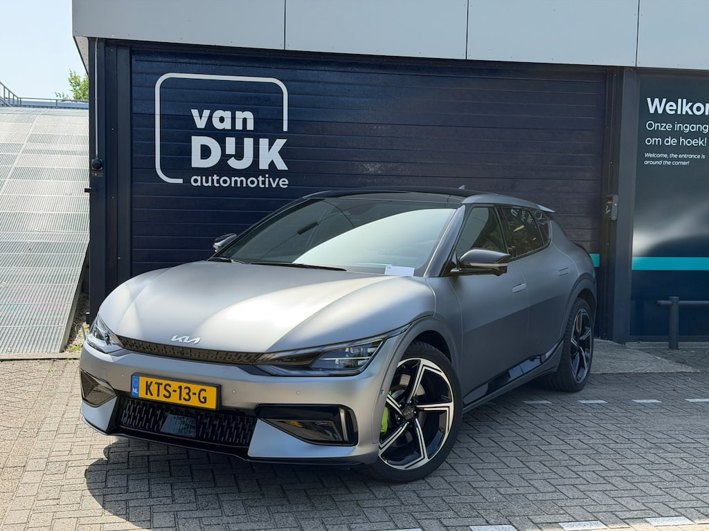 Kia EV6 GT Performance 585 PK AWD 77.4 kWh Panoramadak Moonscape matte kleur 21" LMV HUD 360° Camera Meridian Leder/Alcantara  Adaptief Cruise