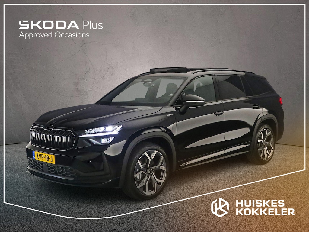 Skoda Kodiaq 1.5 TSI PHEV Sportline Business 204pk DSG Automaat, Trekhaak, Panoramadak, Stoelverwarming, Stuurverwarming, Achteruitrijcamera, Matrix LED koplampen, Elektrische achterklep, Parkeersensoren, Navigatie, App-connect